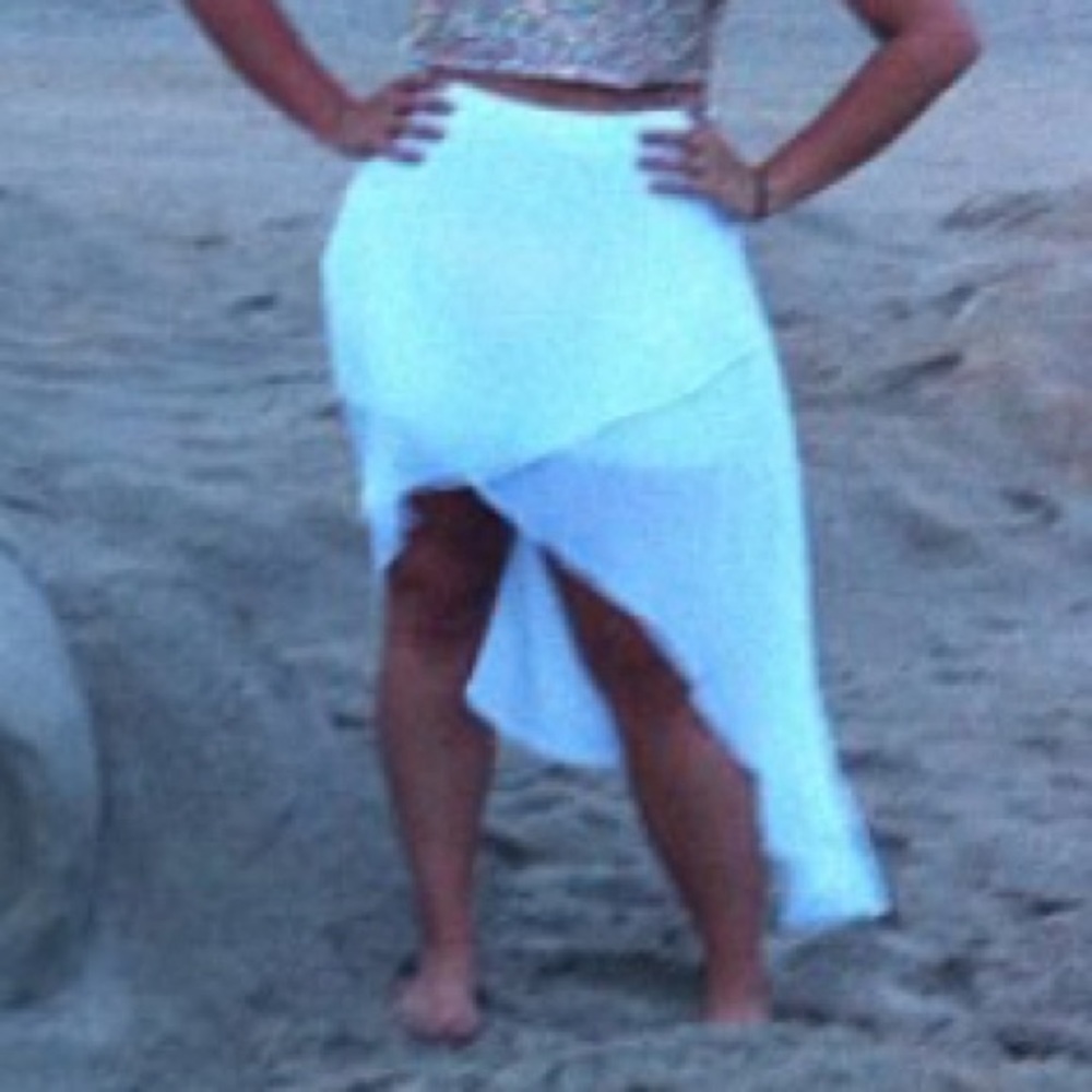 TOPSHOP high low chiffon skirt - Picture 2 of 3